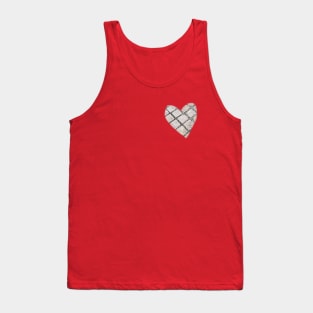 Small Concrete Heart on Red Tank Top